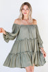 olive Tiered Mini Dress