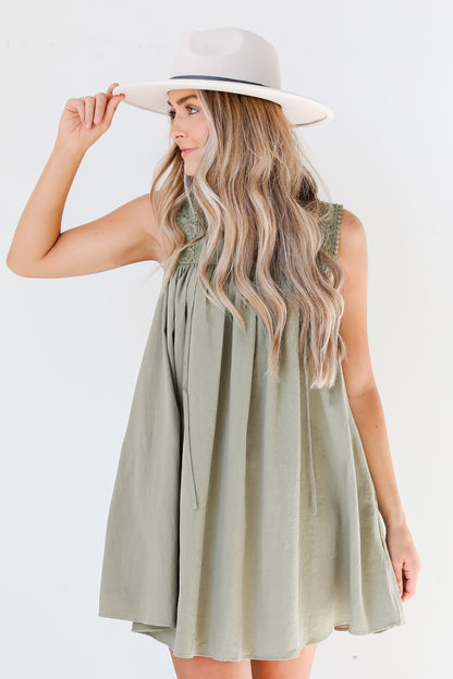 olive Mini Dress front view