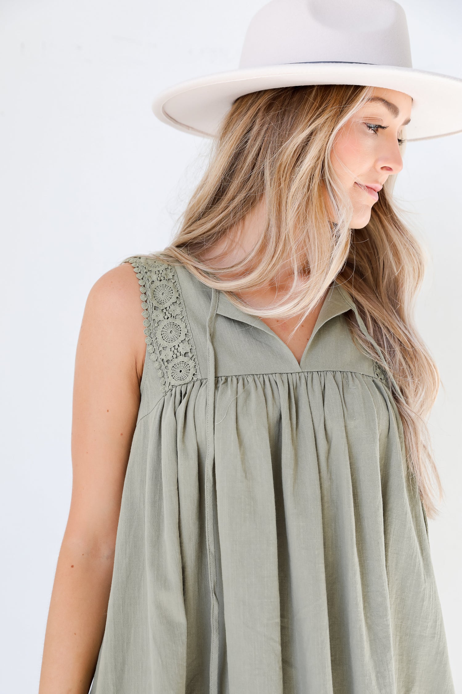 olive Mini Dress close up