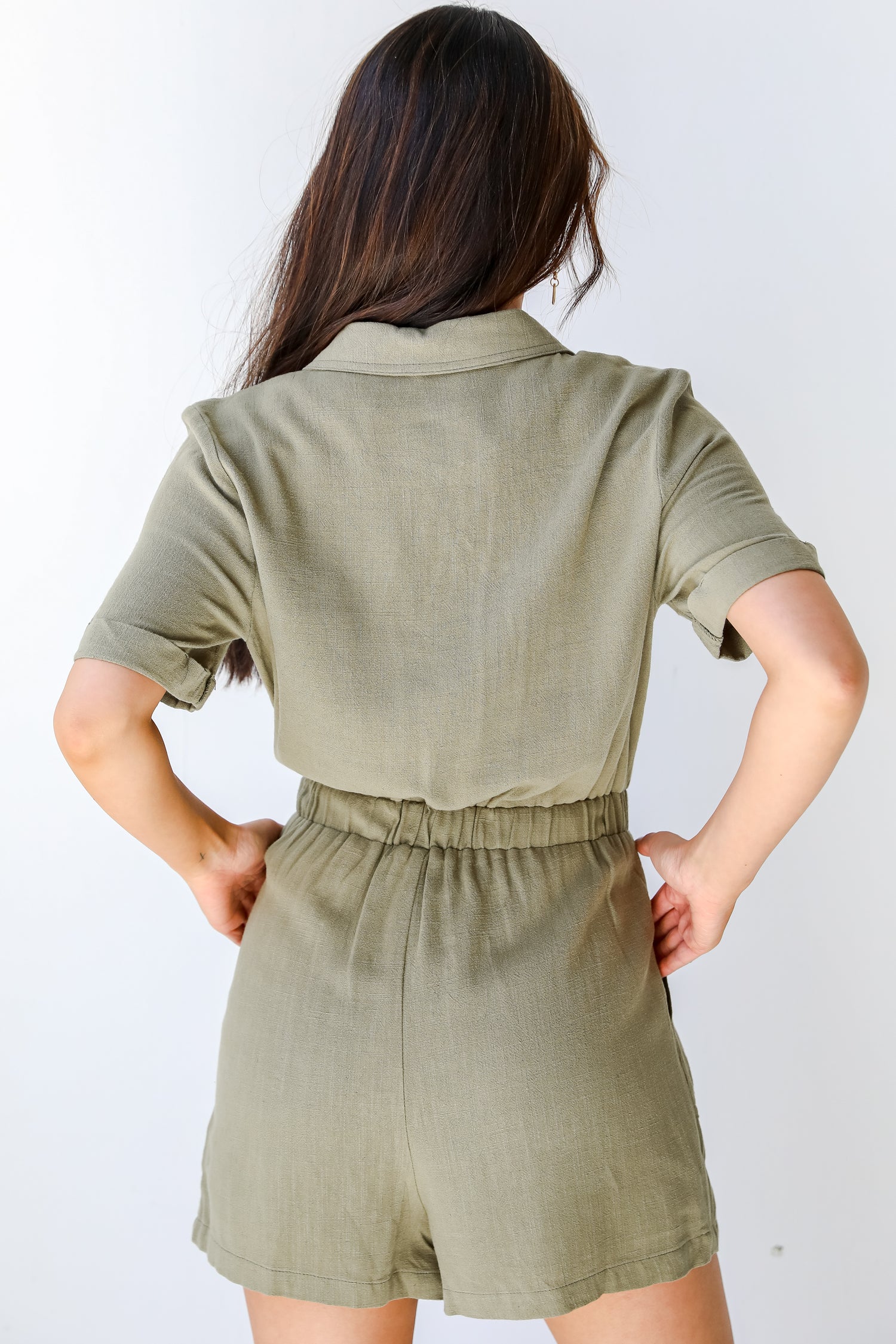 Linen Romper back view