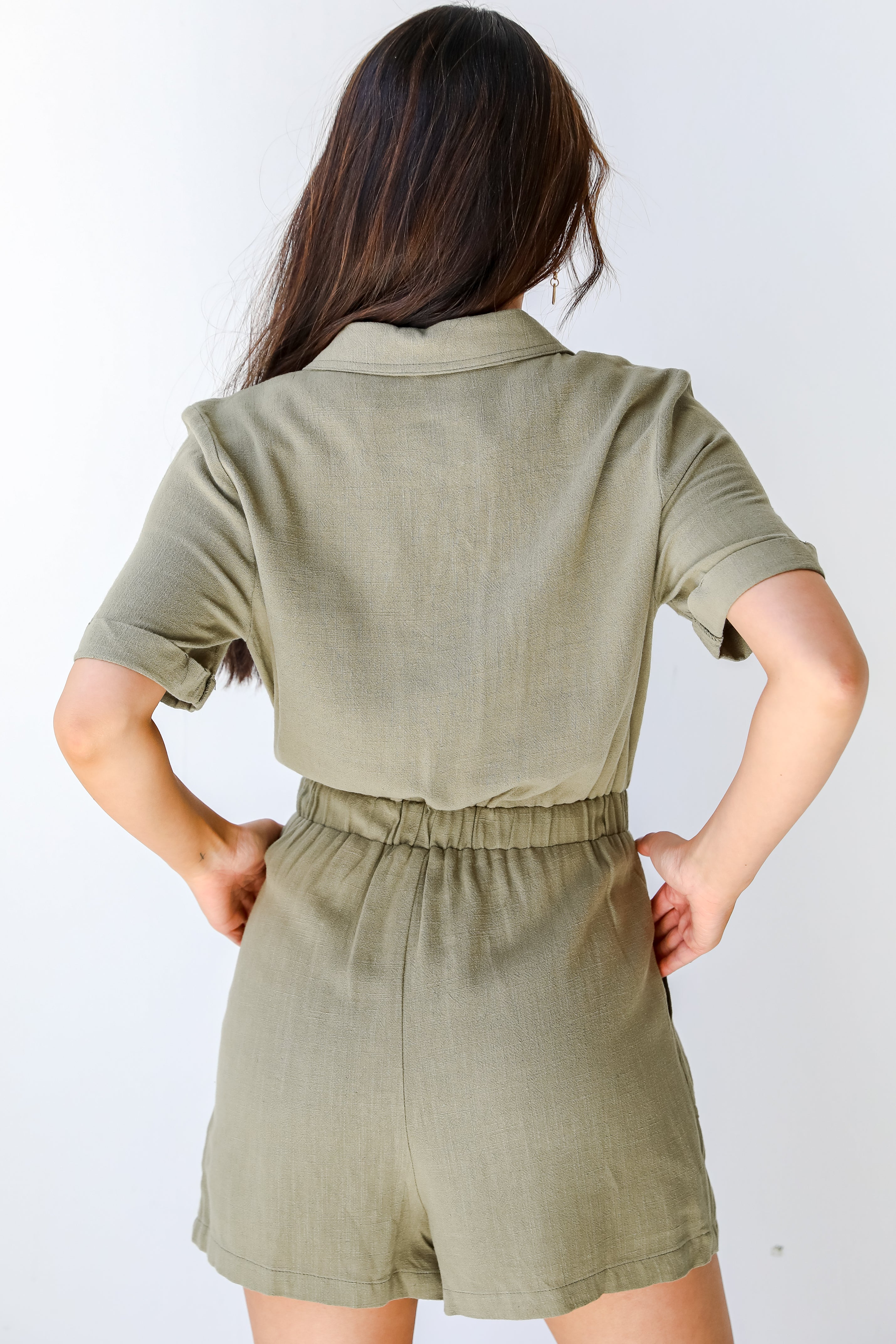 Linen Romper back view
