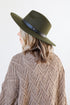 olive Wide Brim Banded Felt Hat