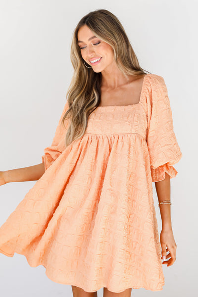 orange Babydoll Mini Dress