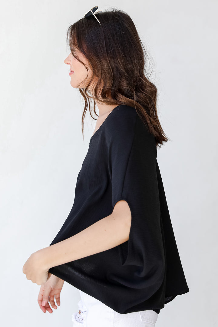 Oversized Blouse in black side view