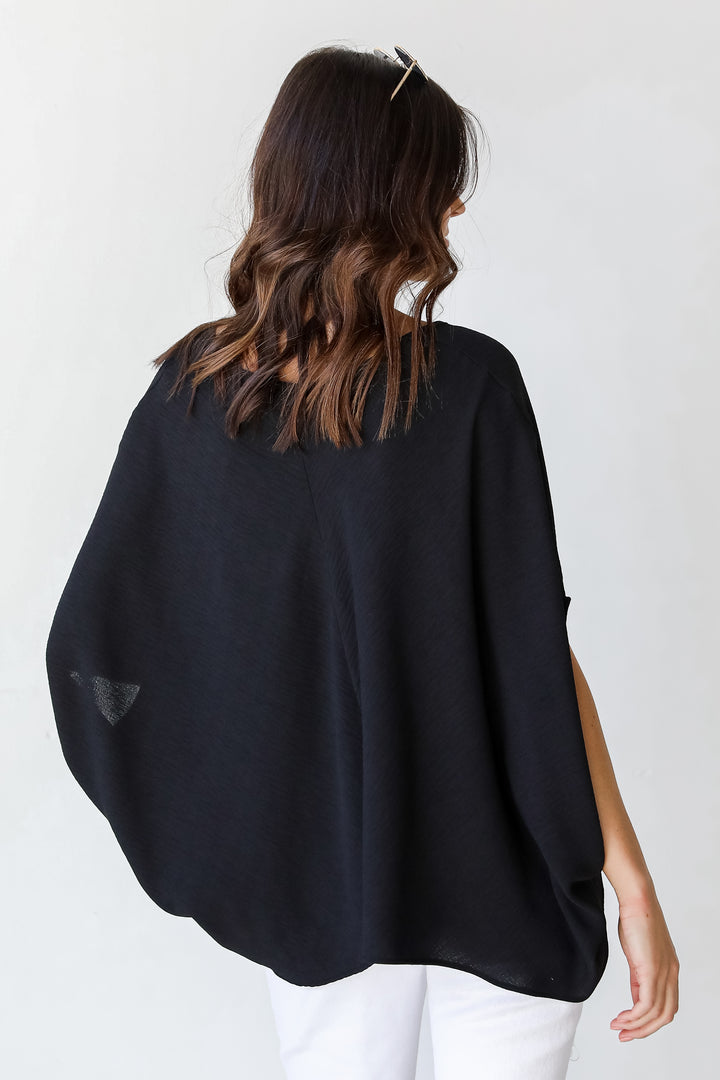 Oversized Blouse in black back view