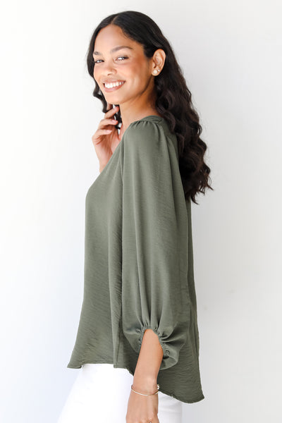 green Blouse side view