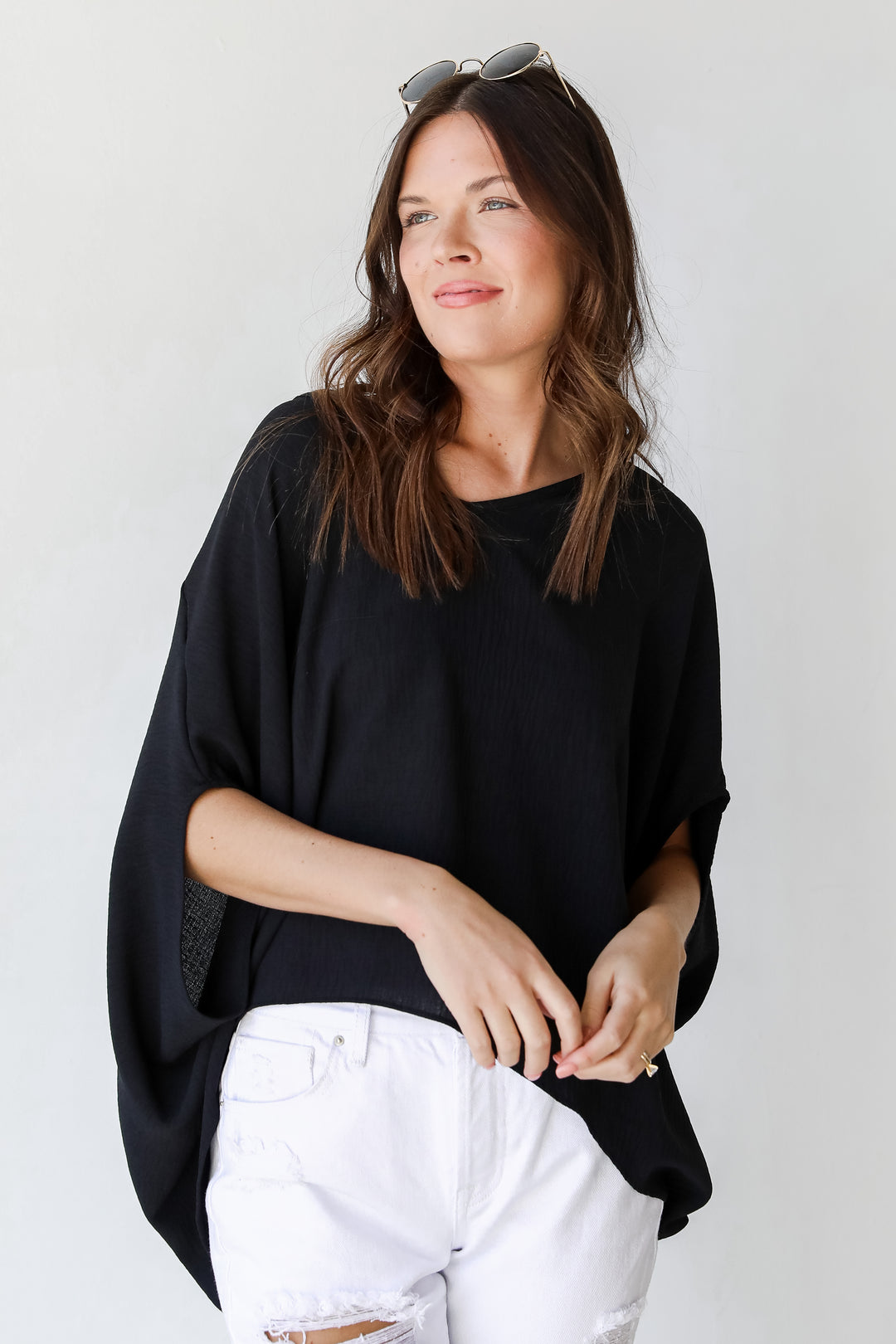Oversized Blouse in black front view