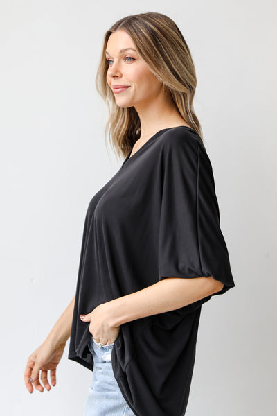black Oversized Tee side view