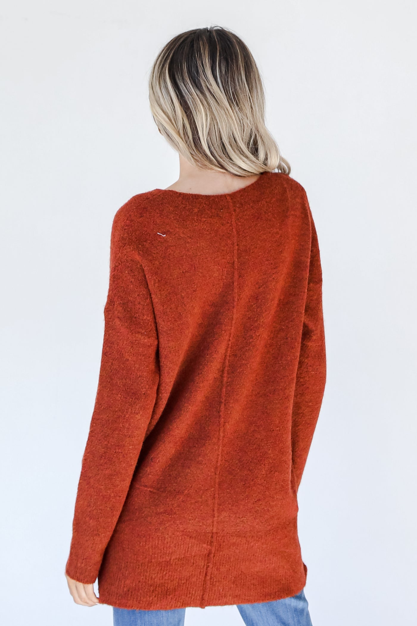 Oversized Sweater in rust back view
