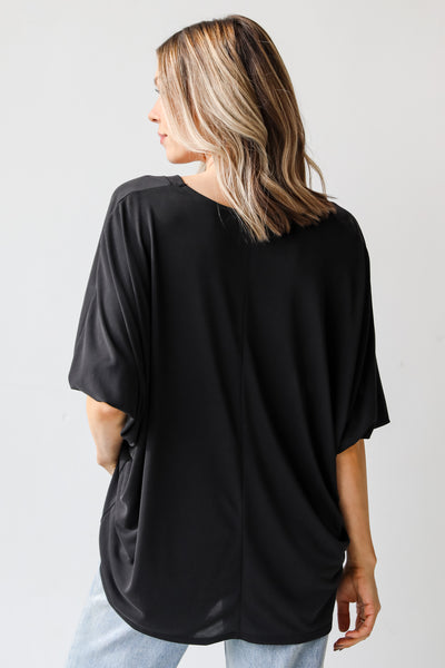 black Oversized Tee back view