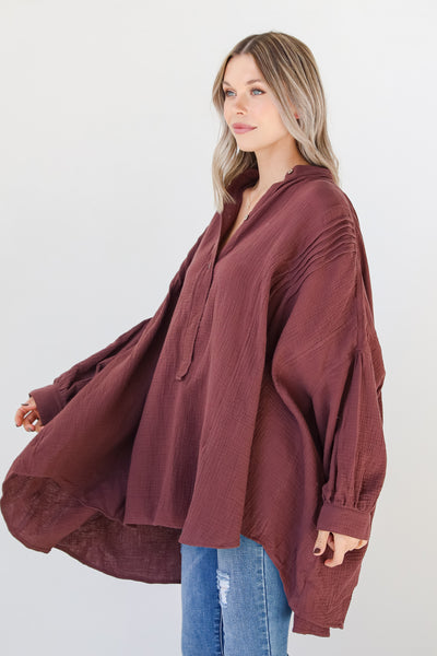 Oversized Linen Tunic side view