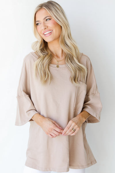 Knit Tee in taupe