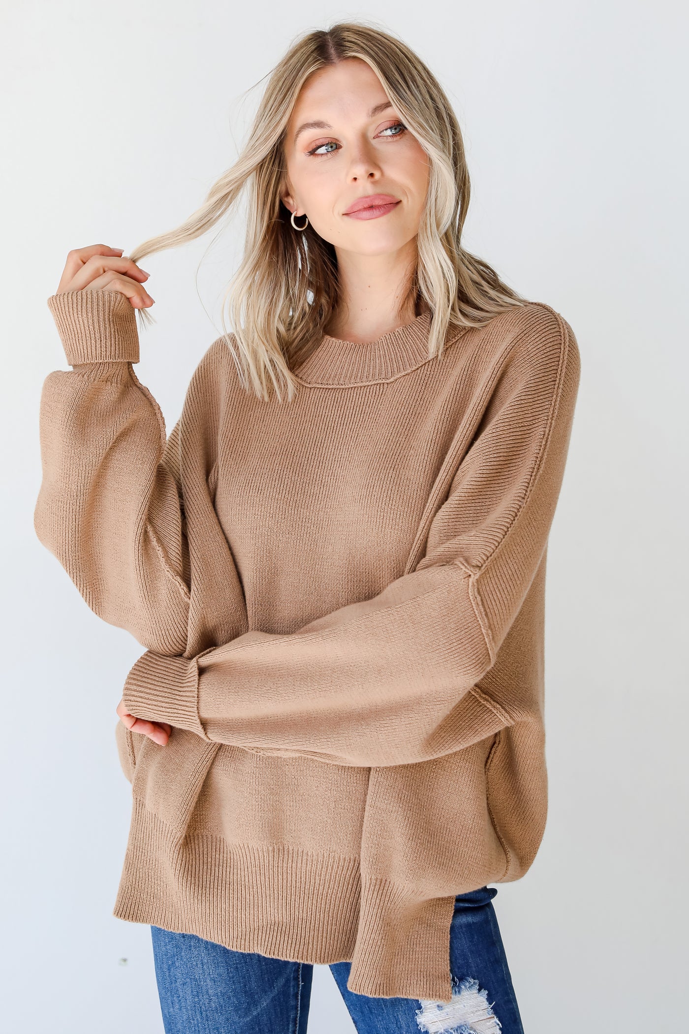 taupe oversized sweater