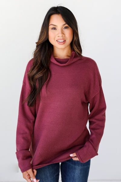 marsala Sweater on model