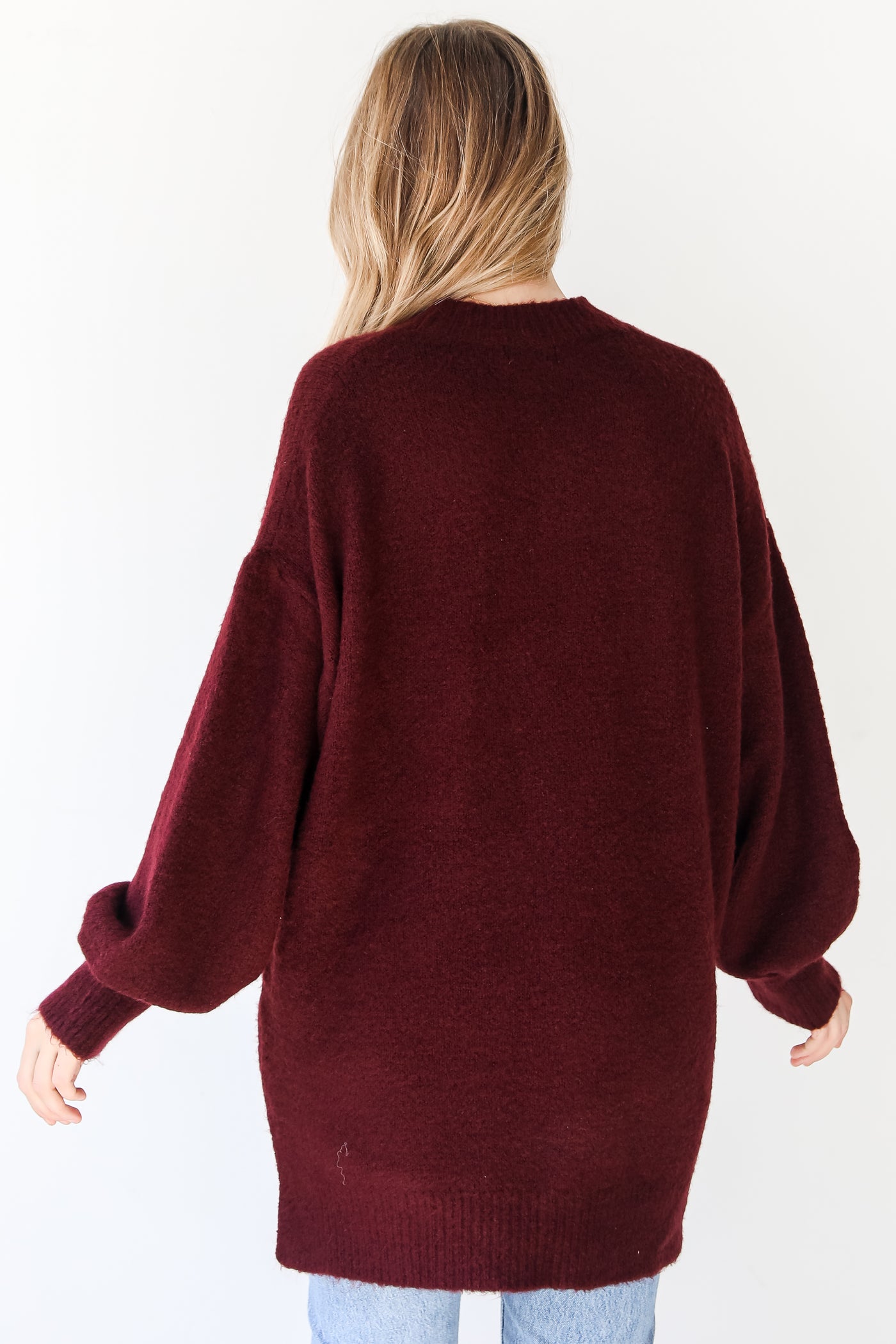 burgundy Oversized Sweater back view
