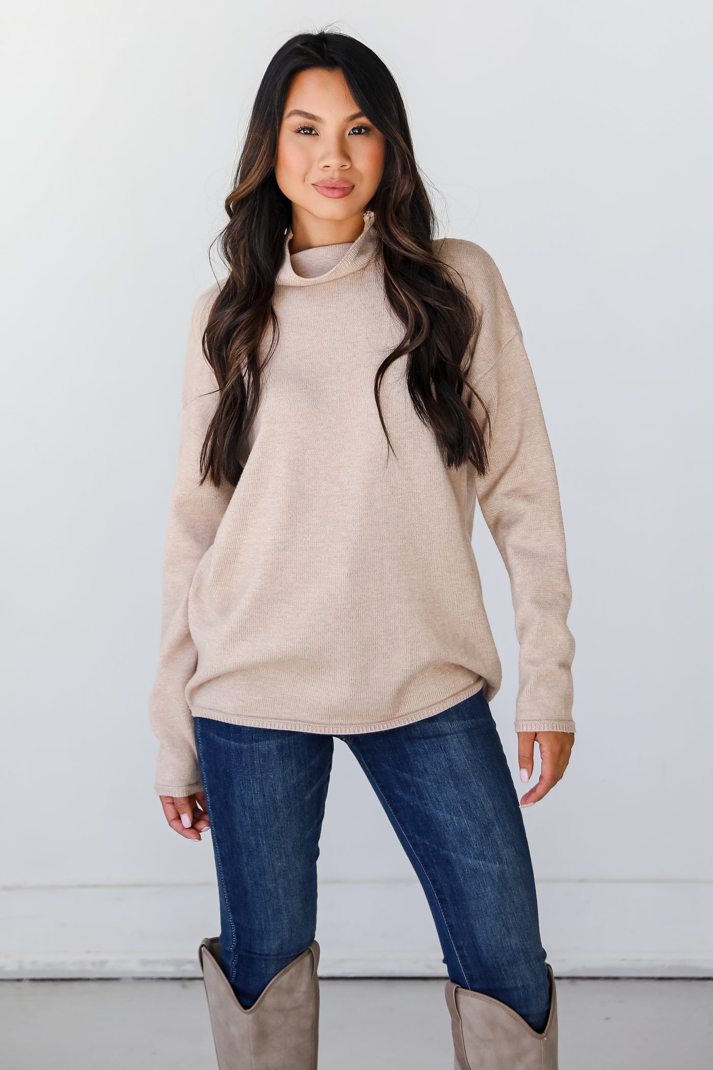 oatmeal Sweater on model