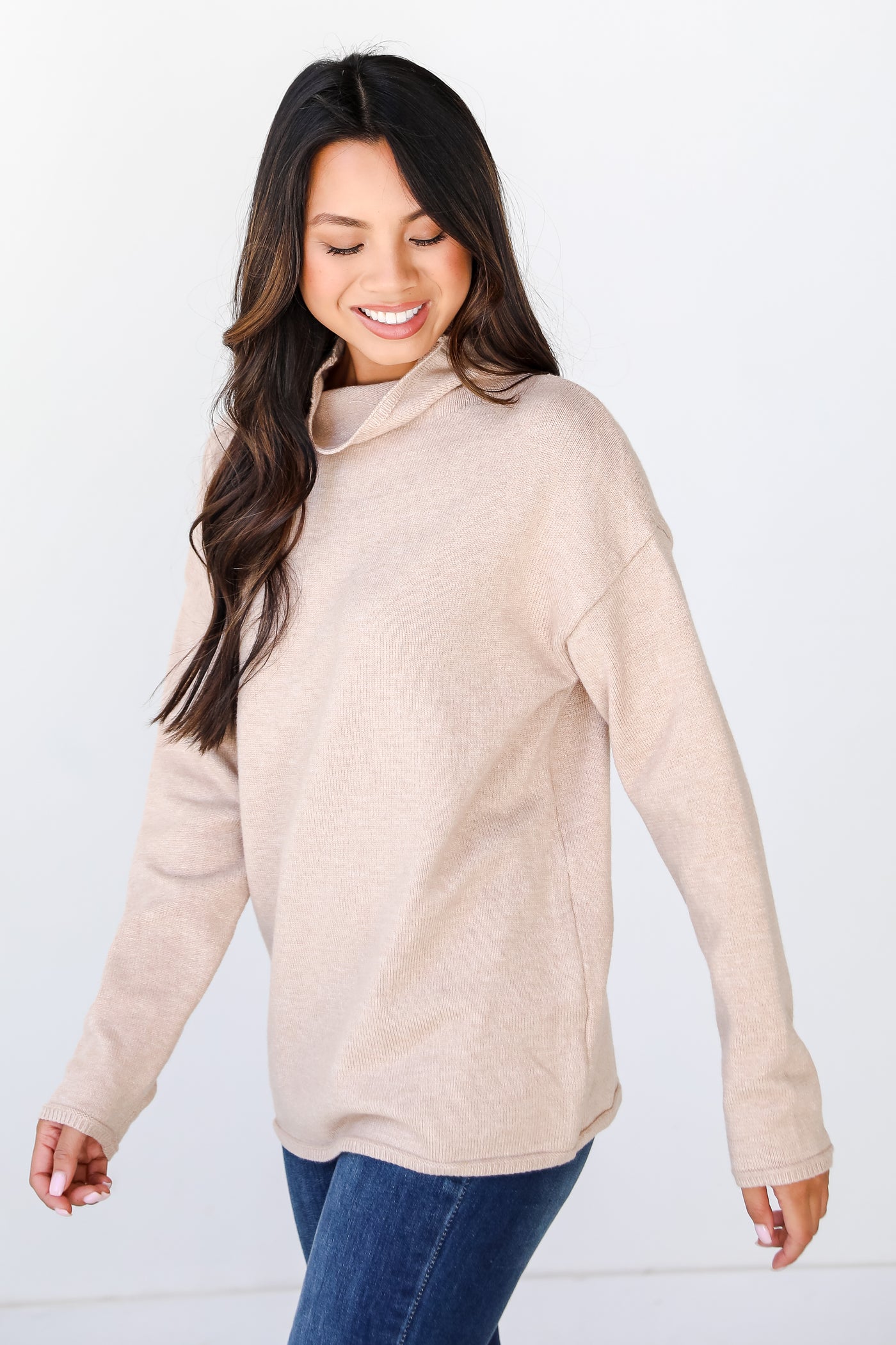oatmeal Sweater side view