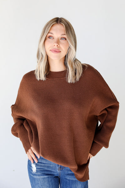 brown oversized sweater