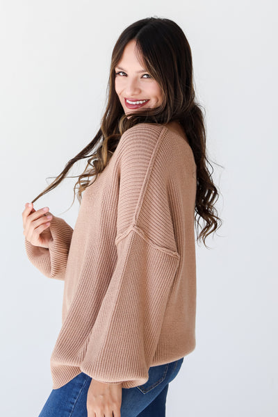 taupe Oversized Sweater side view