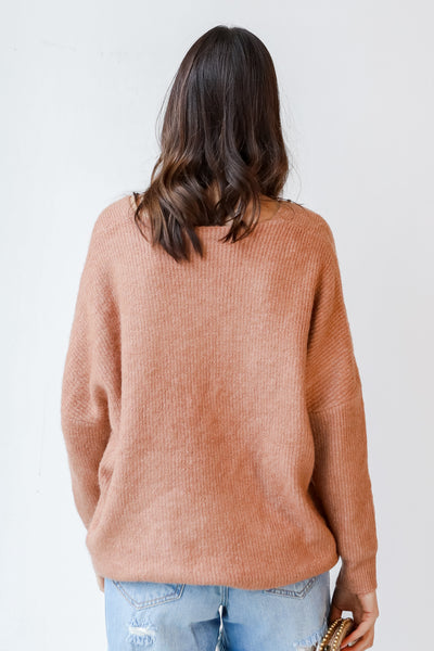 Sweater in taupe back view