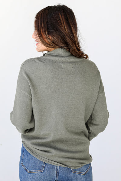 olive Sweater back view