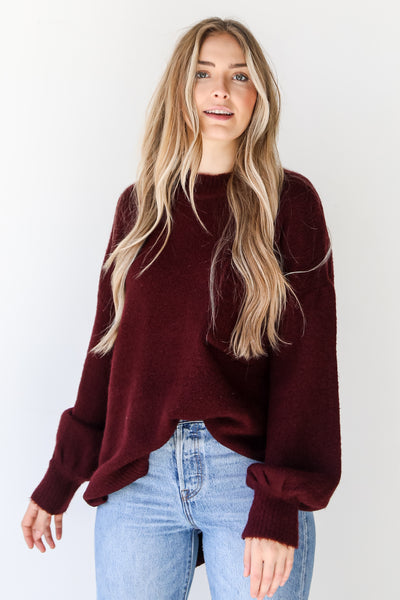 burgundy Oversized Sweater