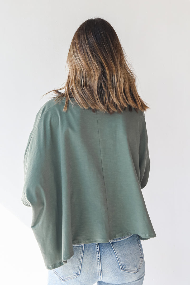 Oversized Top in olive back view