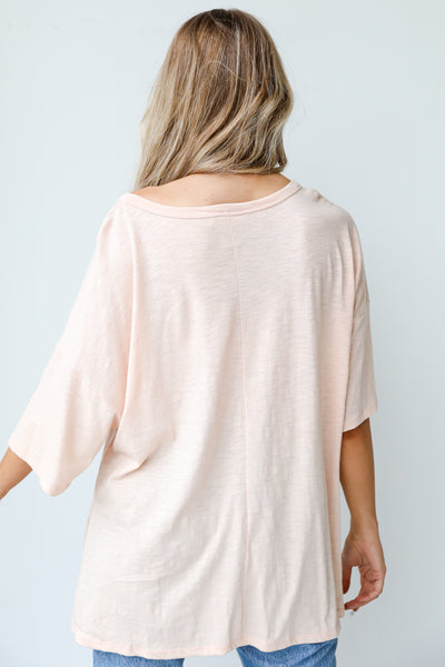 Basic Tee in peach back view