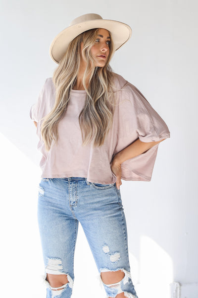 Oversized Top in taupe