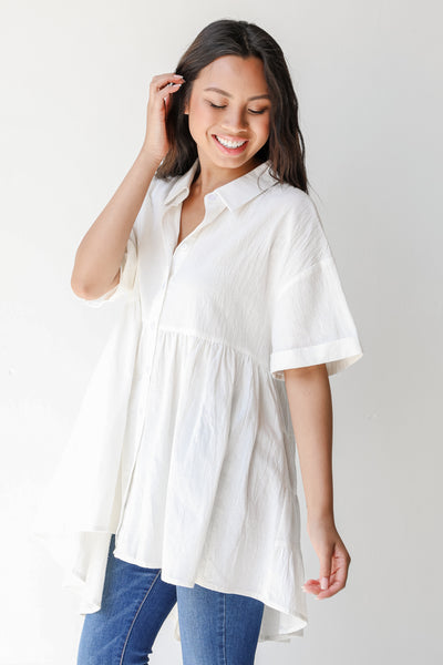 Tunic in white side view