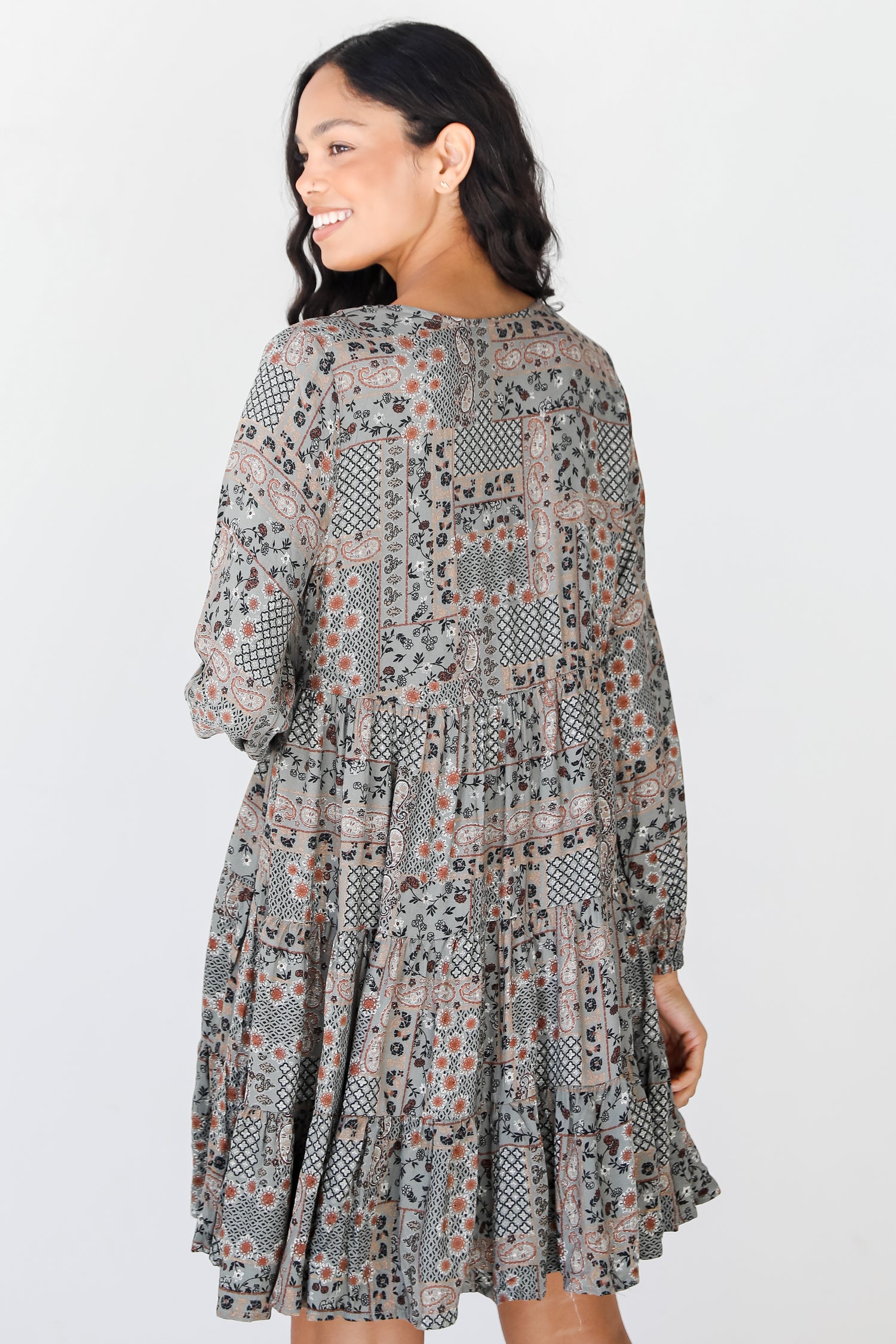 Paisley Mini Dress back view