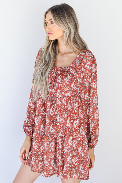 Floral Paisley Dress on model