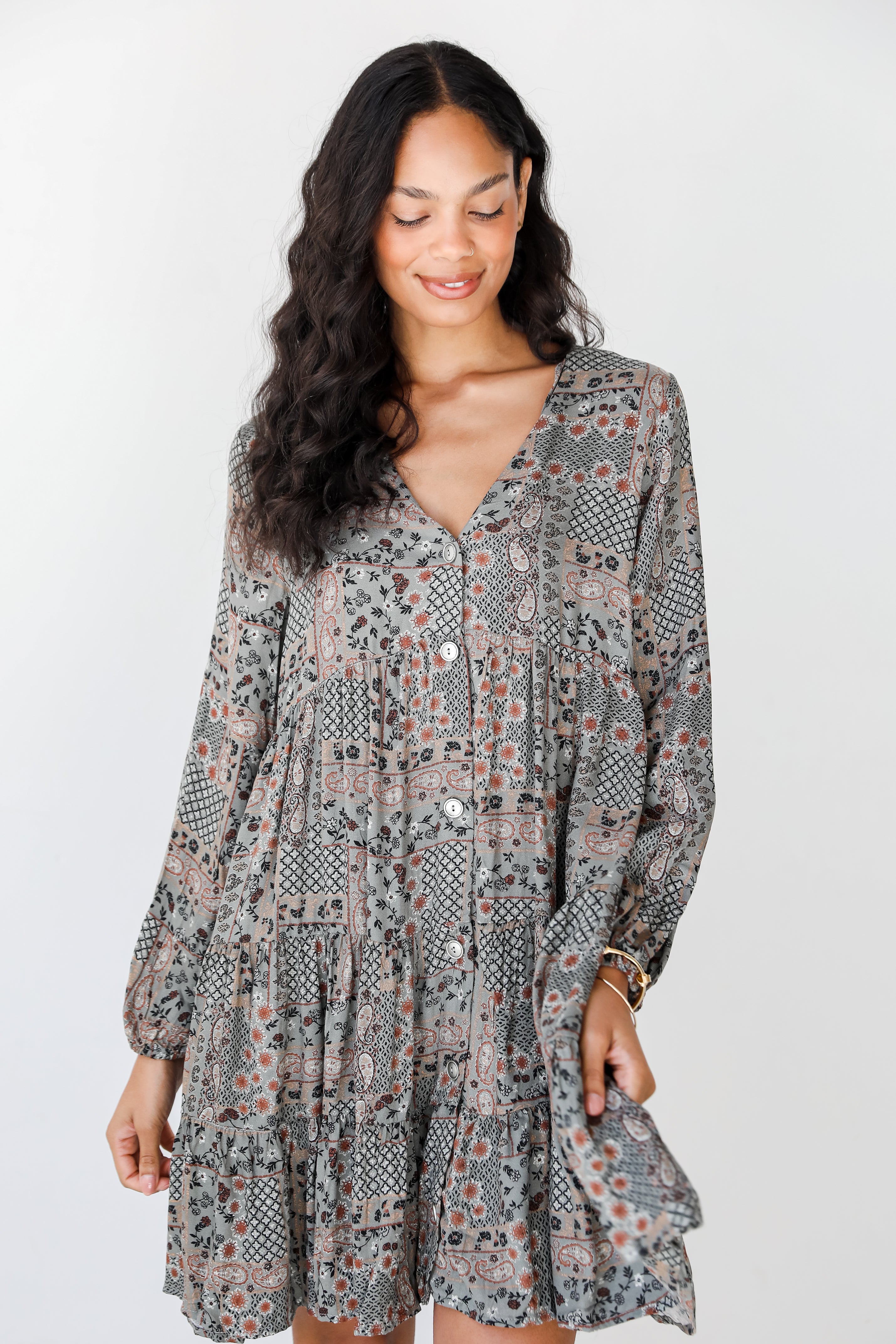 Paisley Mini Dress front view