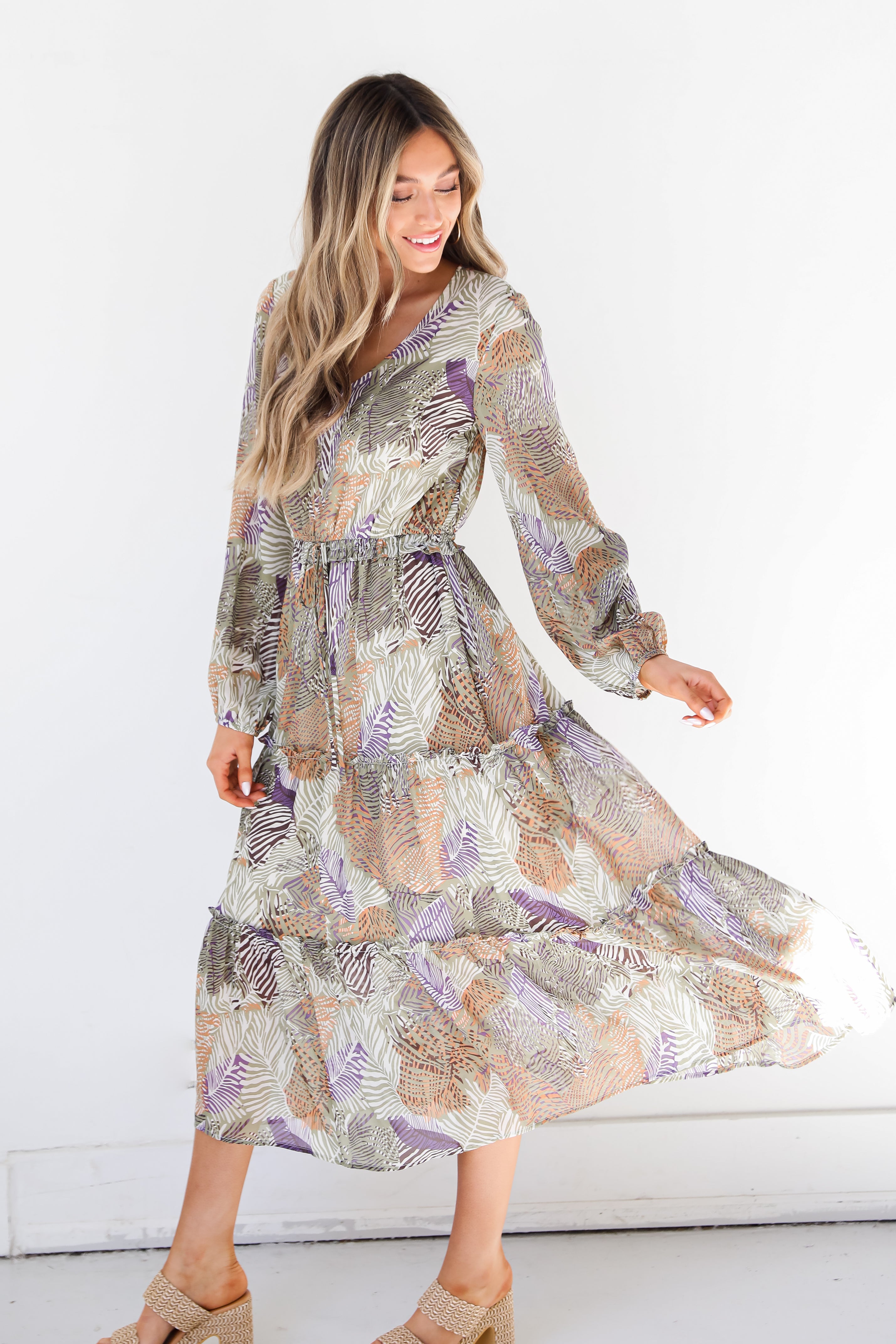 Tropical Midi Dress side view