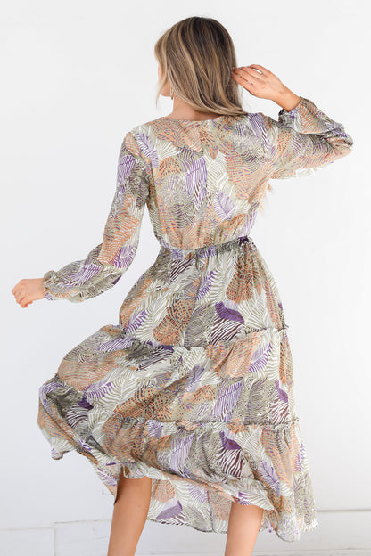 Tropical Midi Dress back view