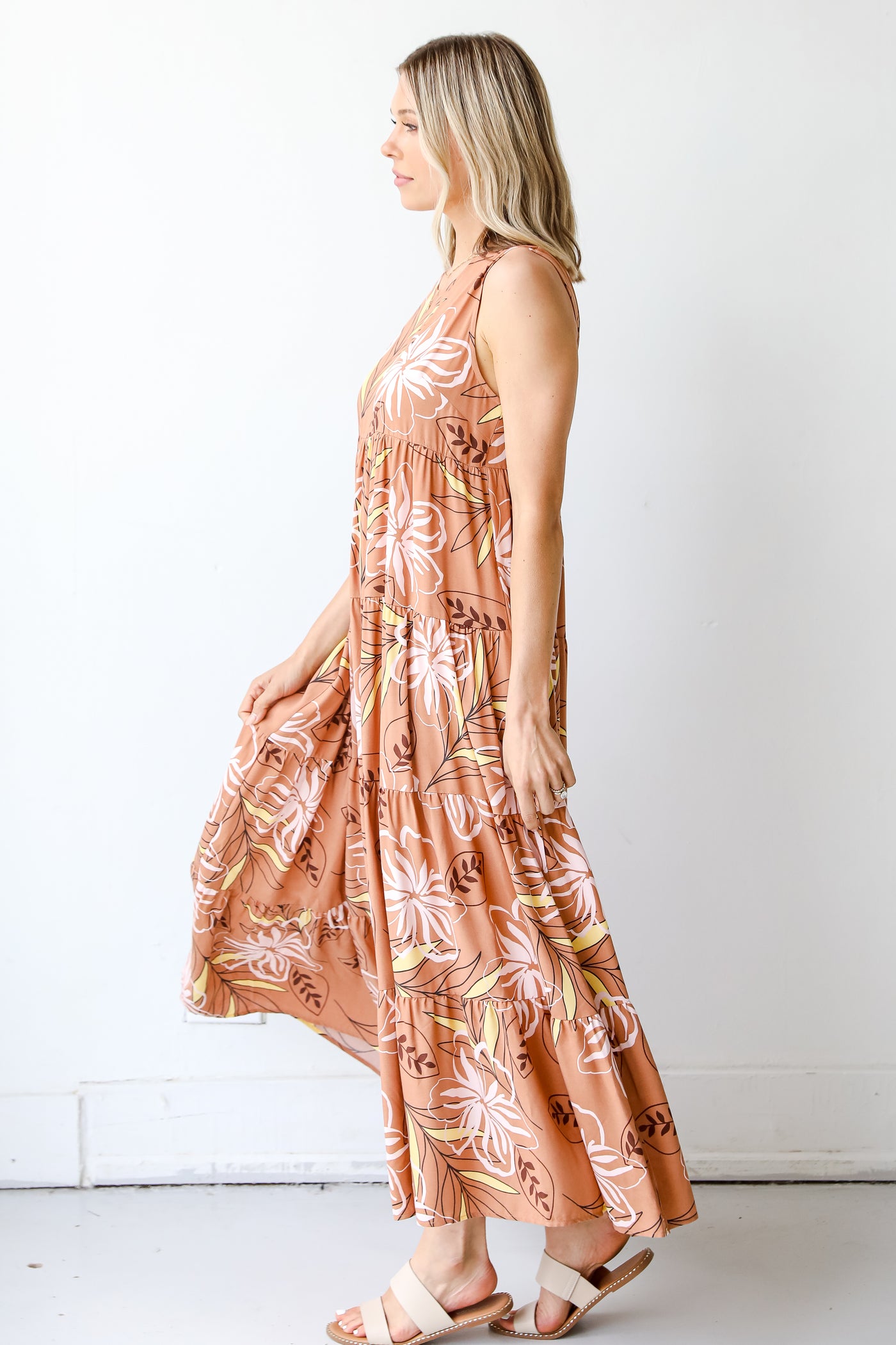 Maxi Dress in clay side view
