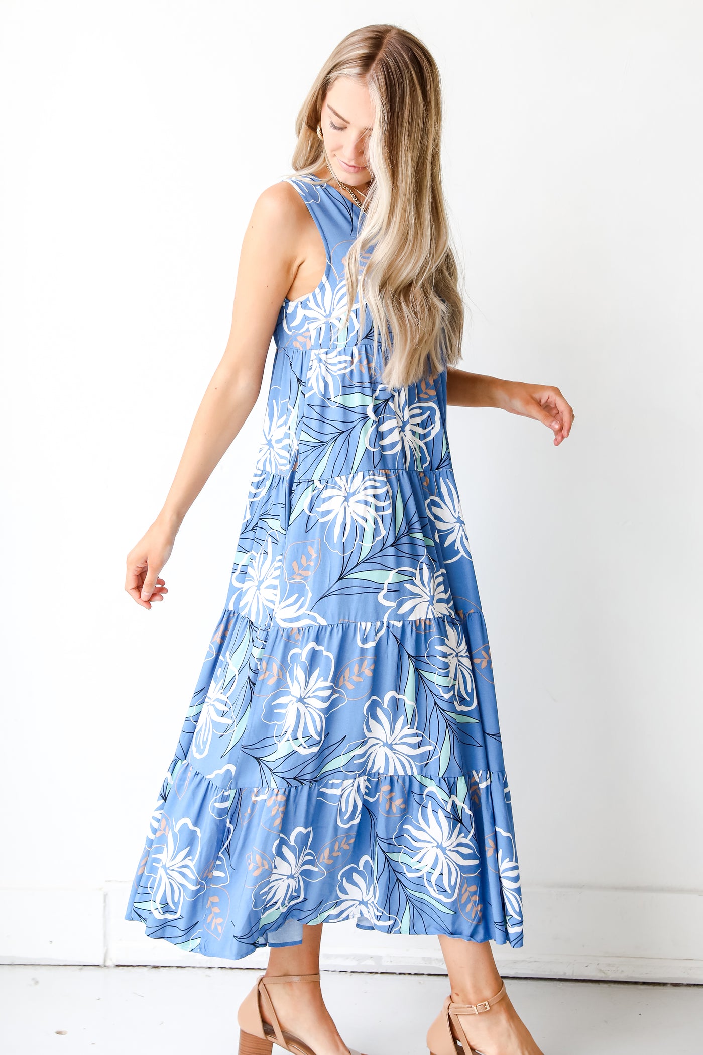 Maxi Dress in blue side view