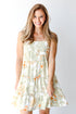 Palm Leaf Tiered Mini Dress
