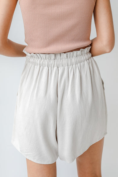 Linen Shorts in grey back view