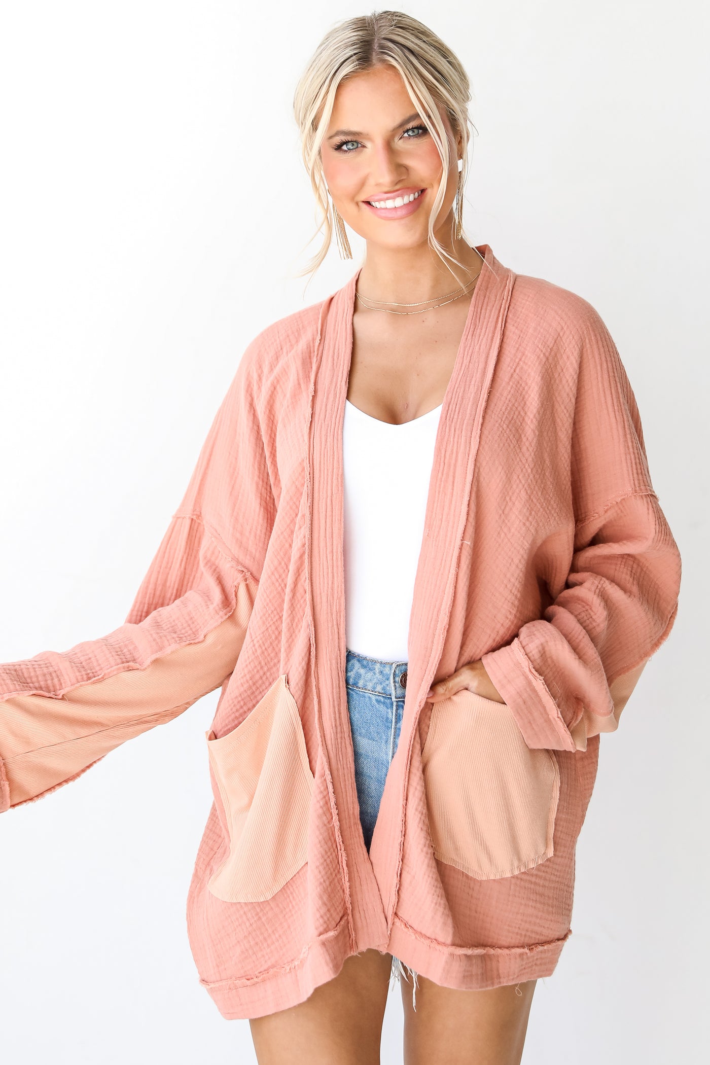Linen Cardigan front view