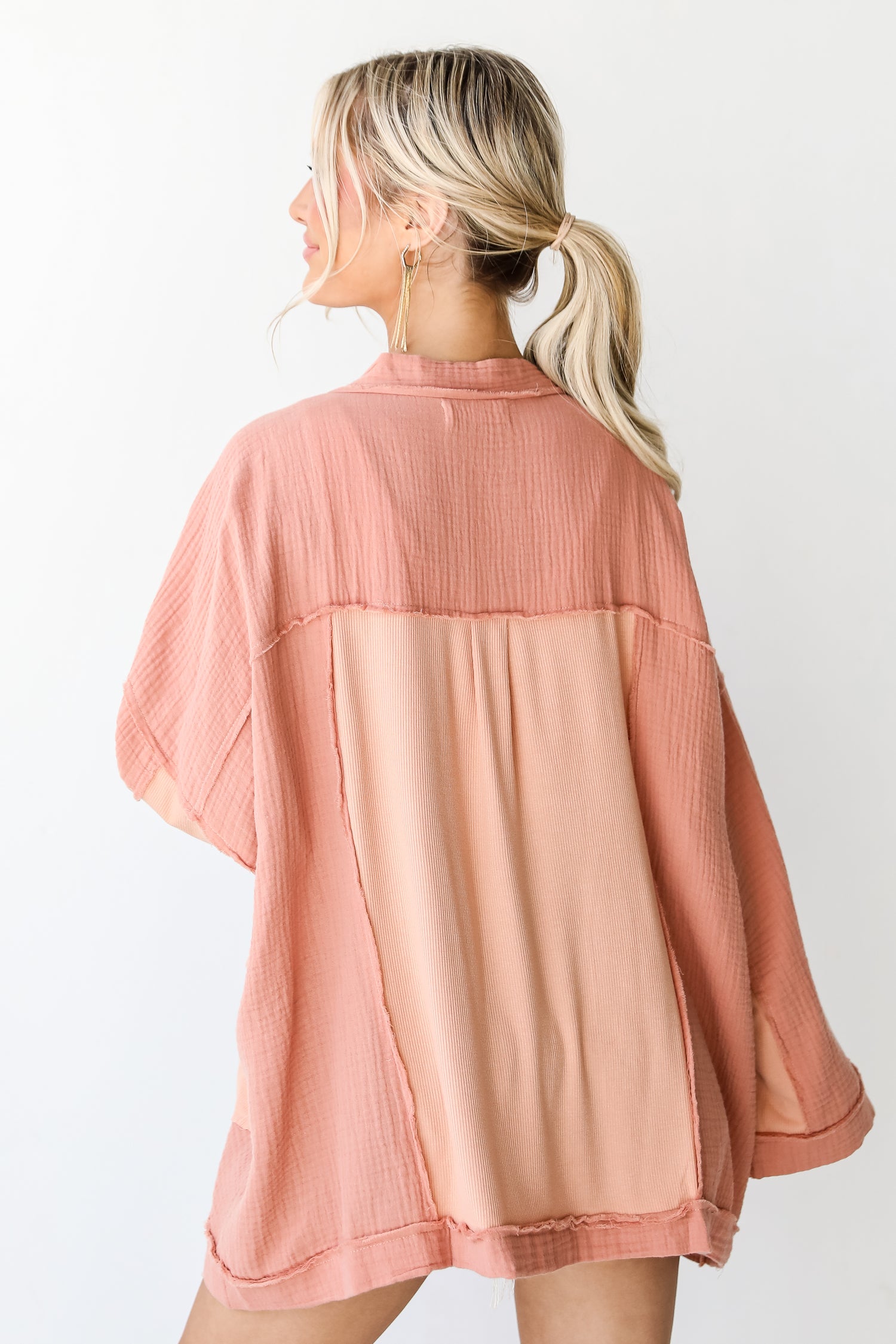 Linen Cardigan back view