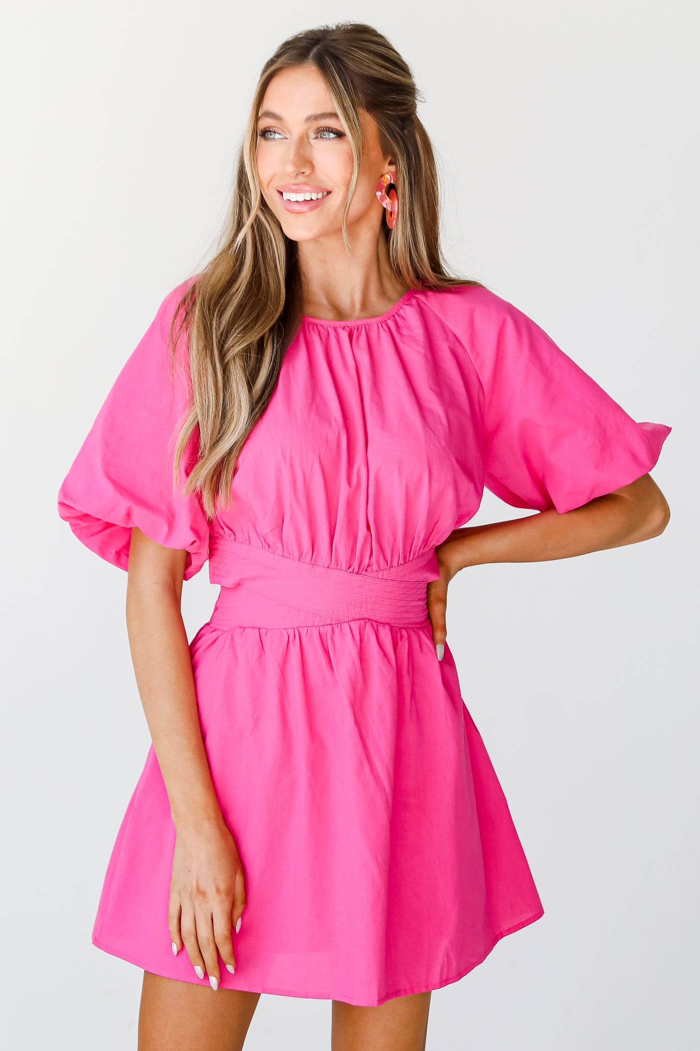 hot pink Cutout Mini Dress