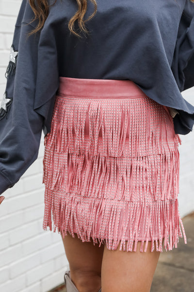 Fringe Mini Skirt
