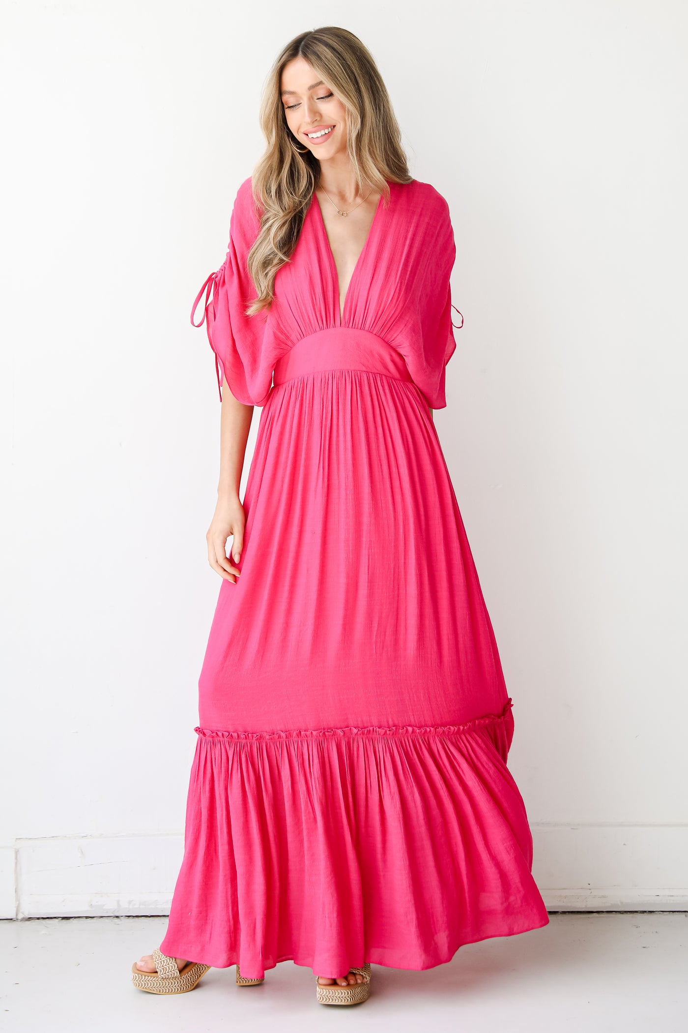 hot pink Maxi Dress on model
