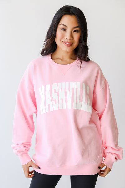 Pink Nashville Pullover front view