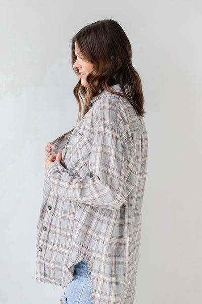Flannel in grey side view