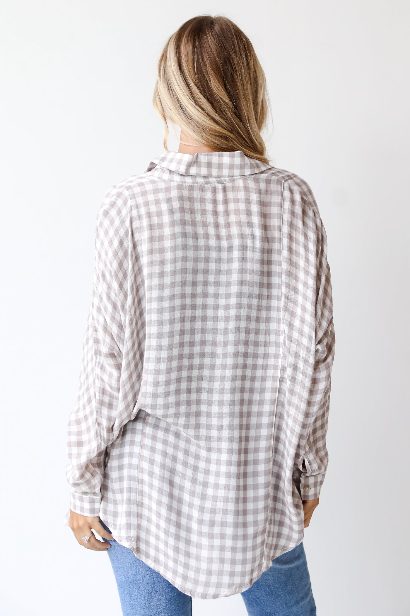 Plaid Checkered Flannel back view