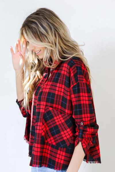 Flannel in red side view