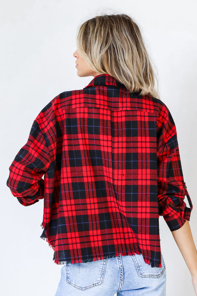 Flannel in red back view