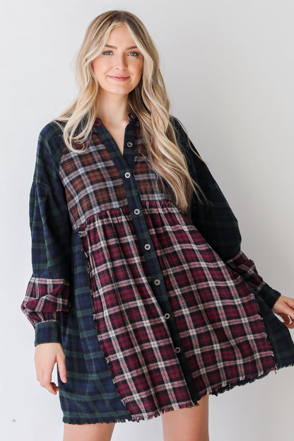 Plaid Mini Dress front view